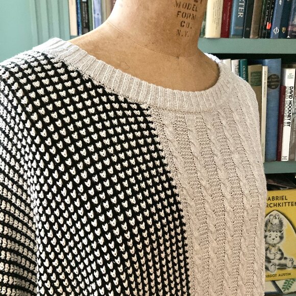 Vince Camuto Mixed Knit Poncho, oversized - Picture 7 of 12